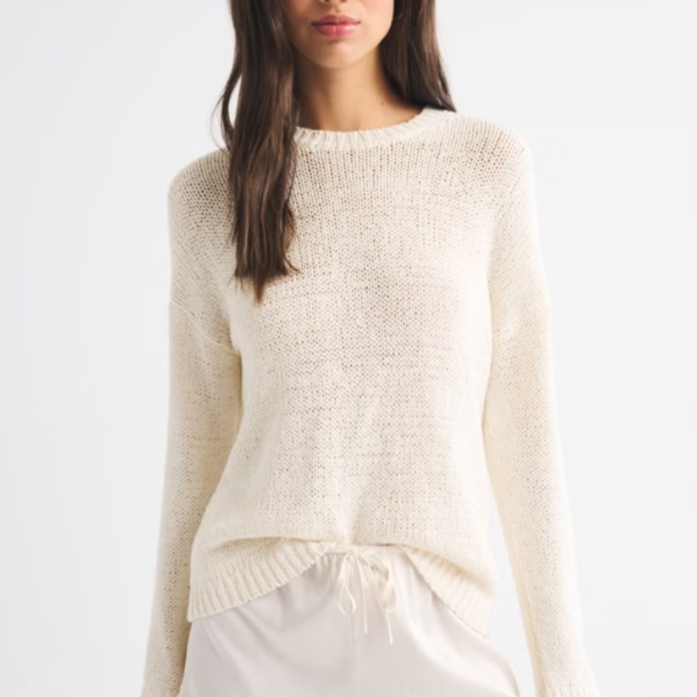 Abercrombie & Fitch Cream Crew Neck Sweater